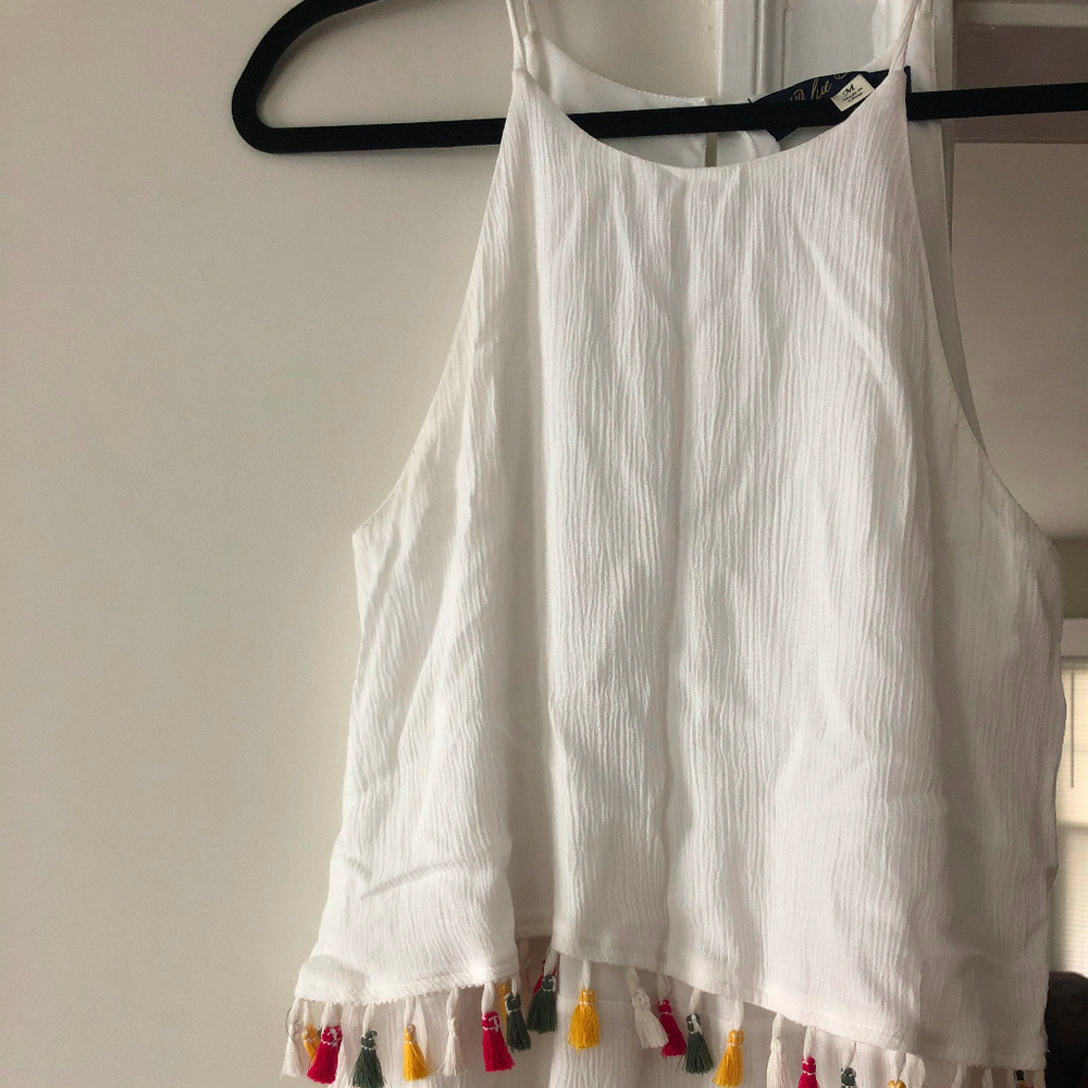 Tank top with tassels